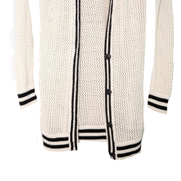 AMERICAN EAGLE OUTFITTERS CREAM LONG BTTN CARDIGAN - Picture 3 of 5